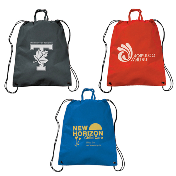 Promotional Marketing Polytex Drawstring Backpack With Handle